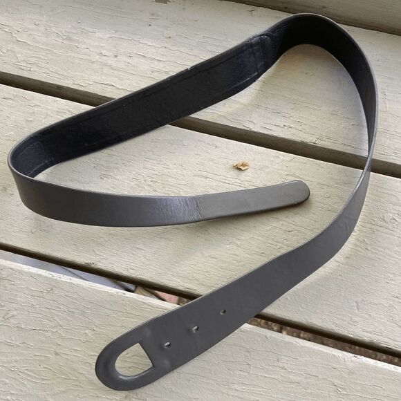 Vintage Deadstock Calderon Charcoal Grey Handmade Leather Woman's Belt - SZ L - Picture 1 of 6